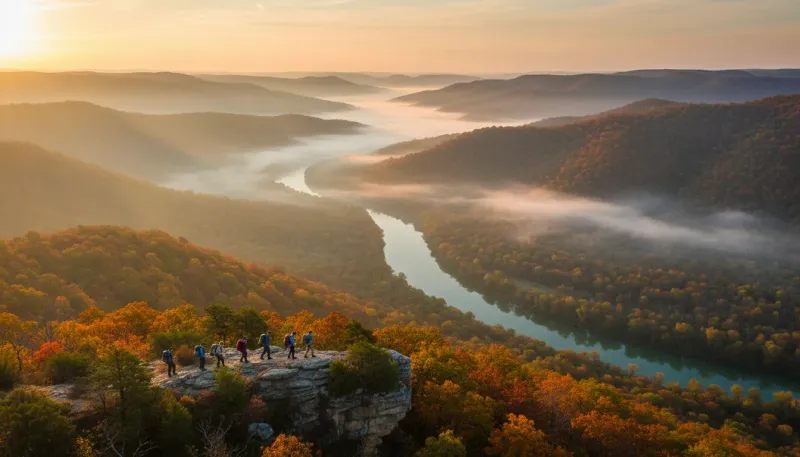 Arkansas adventure tour terrain. Backdrop for the Adventure Hubs Arkansas operator directory