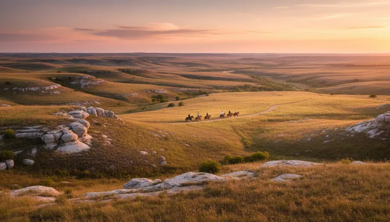 Kansas adventure tour terrain. Backdrop for the Adventure Hubs Kansas operator directory