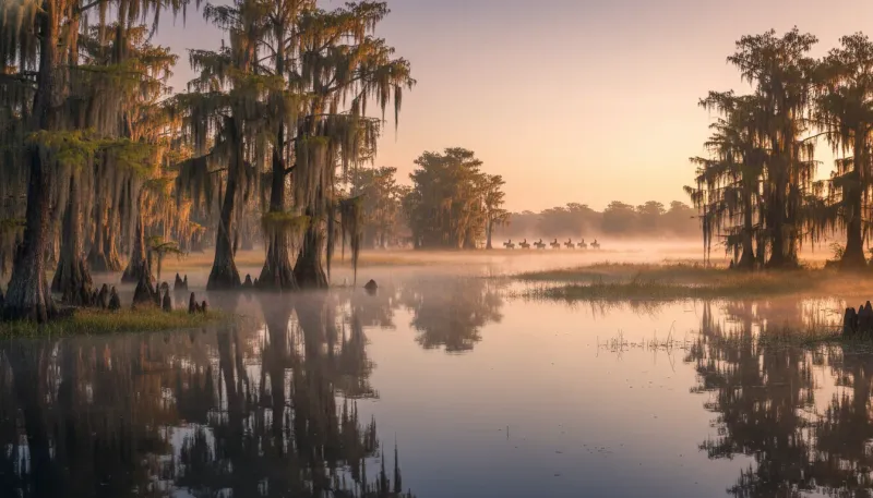 Louisiana adventure tour terrain. Backdrop for the Adventure Hubs Louisiana operator directory