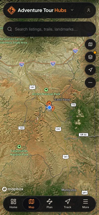 The Adventure Hubs app directory map