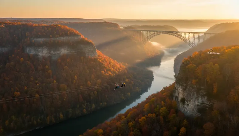 West Virginia adventure tour terrain. Backdrop for the Adventure Hubs West Virginia operator directory